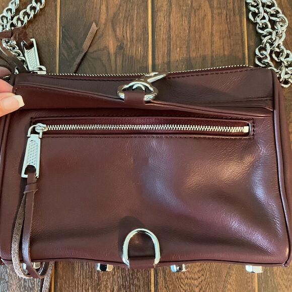 Rebecca Minkoff - Burgundy - Leather MAC Crossbody/Shoulder Bag - Picture 3 of 11